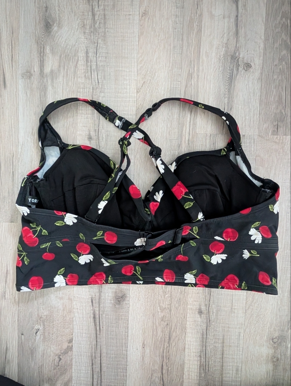 torrid Black Cherry Print Longline Pushup Swim Top, 1X (C3) - Picture 3 of 5